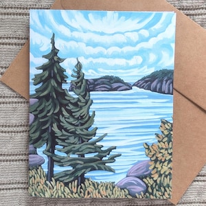 d'art paysager du parc national Pukaskwa | Carte de correspondance A6 vierge avec enveloppe