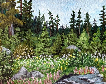 Alpine Flowers | Landscape Art Print