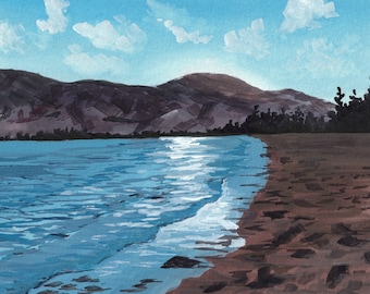 Skaha Lake, Penticton BC | Gouache Landscape Art Print