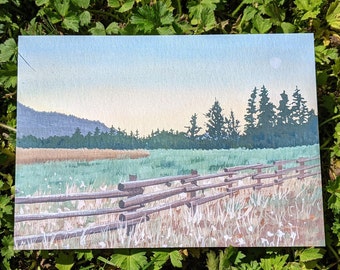 Fintry BC Meadow | Landscape Art Postcard