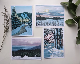 British Columbia Winter Landscapes | Set of Four Art Prints