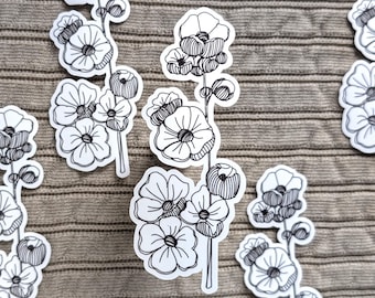 Adesivo papaveri / adesivo floreale fatto a mano