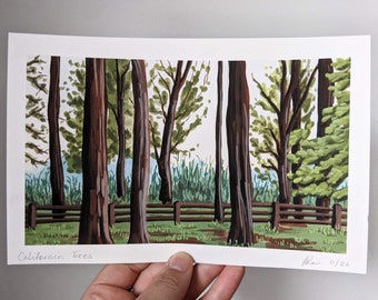 California Redwoods | Original 5x7" Gouache Landscape Painting on Watercolor Paper