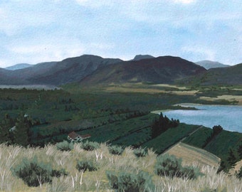 Above Okanagan Lake | Hazy Penticton Summer #2 | Landscape Art Print