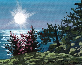East Sooke Trees, Vancouver Island BC | Gouache Landscape Art Print