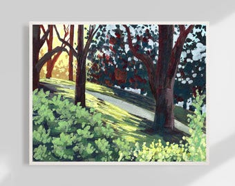 Clark Park | Oost-Vancouver BC | Gouache-landschapskunstafdruk