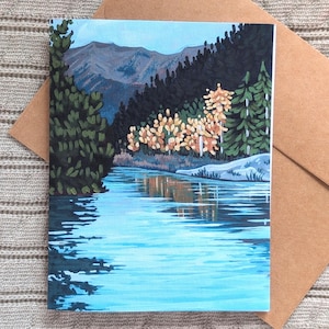 Nordegg, carte d'art de paysage de l'Alberta | Carte de correspondance A6 vierge avec enveloppe
