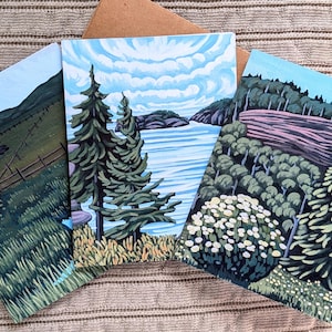 Jeu de cartes artistiques Paysages de l'Ontario | lot de 3 cartes de correspondance vierges A6 avec enveloppes