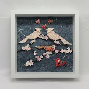Souvenir de vœux de mariage / Origami Cardinaux Cadeau d'anniversaire en papier / Oiseaux en papier cadeau de mariage / Cadeau d'anniversaire personnalisé