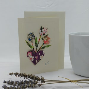 Biglietto origami con tulipani per tutte le occasioni, biglietto personalizzato, auguri origami fatti a mano in bouquet di fiori