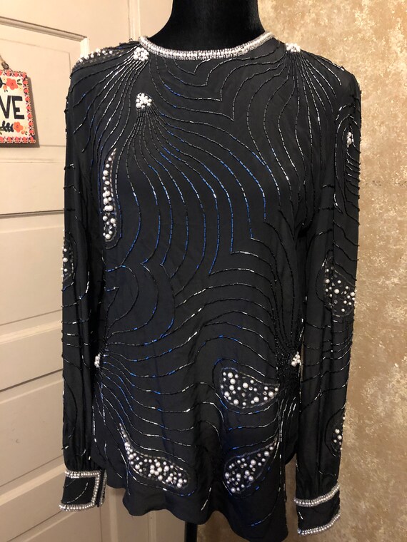 Vintage hand beaded blouse