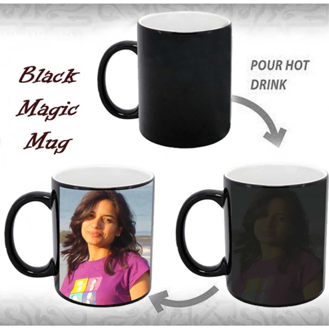 Qb souveniers custom photo mug magic mug magic cup etsy