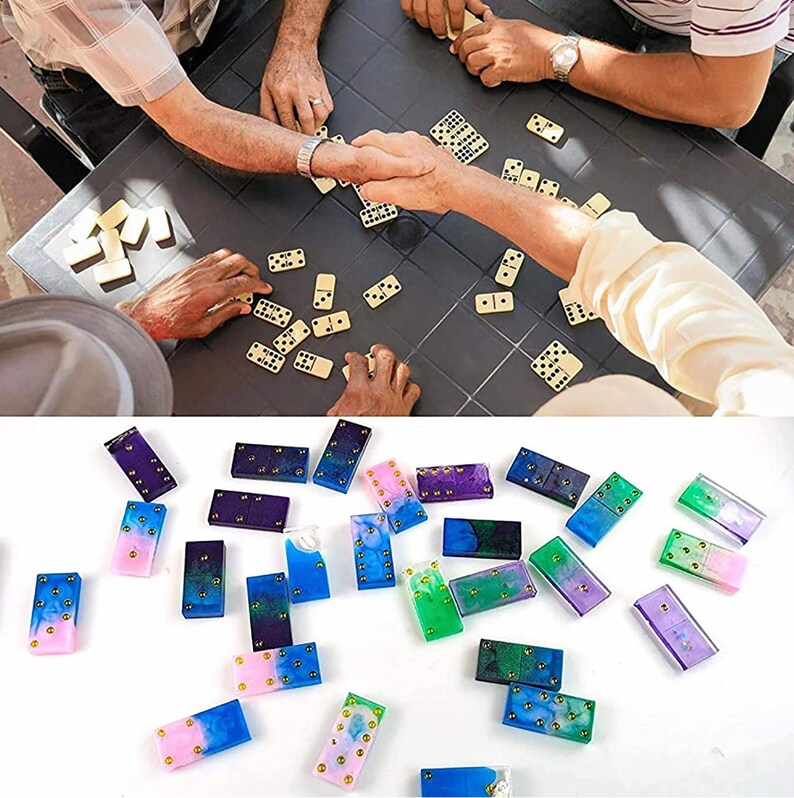 Set of 2 Resin Molds to Make Dominos Set Dominos Casting Mold Etsy