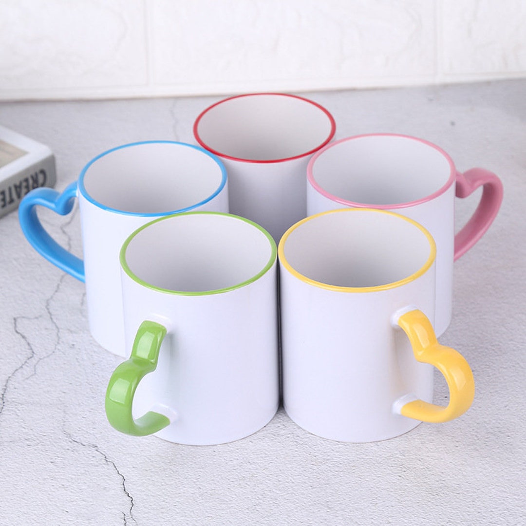 Blank Black Ceramic Coffee Mugs Bulk Set of 4 