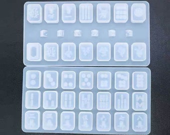 QB Souvenier Mahjong Resin Mold,Chinese Mahjong set silicone, Mahjong ornaments, Soap Handmade, unique gifts, casting craft art epoxy
