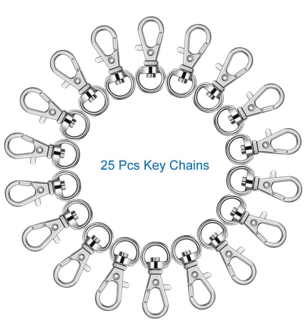 Key Chain Swivel Lobster Claw Clasp With Attached Chain Iron Based