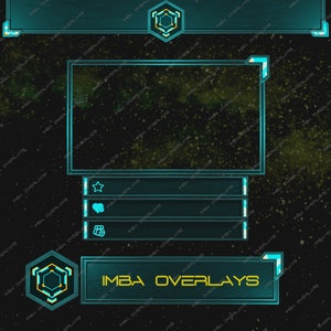Galaxy - Twitch Animated Overlay Webcam and Panels Design