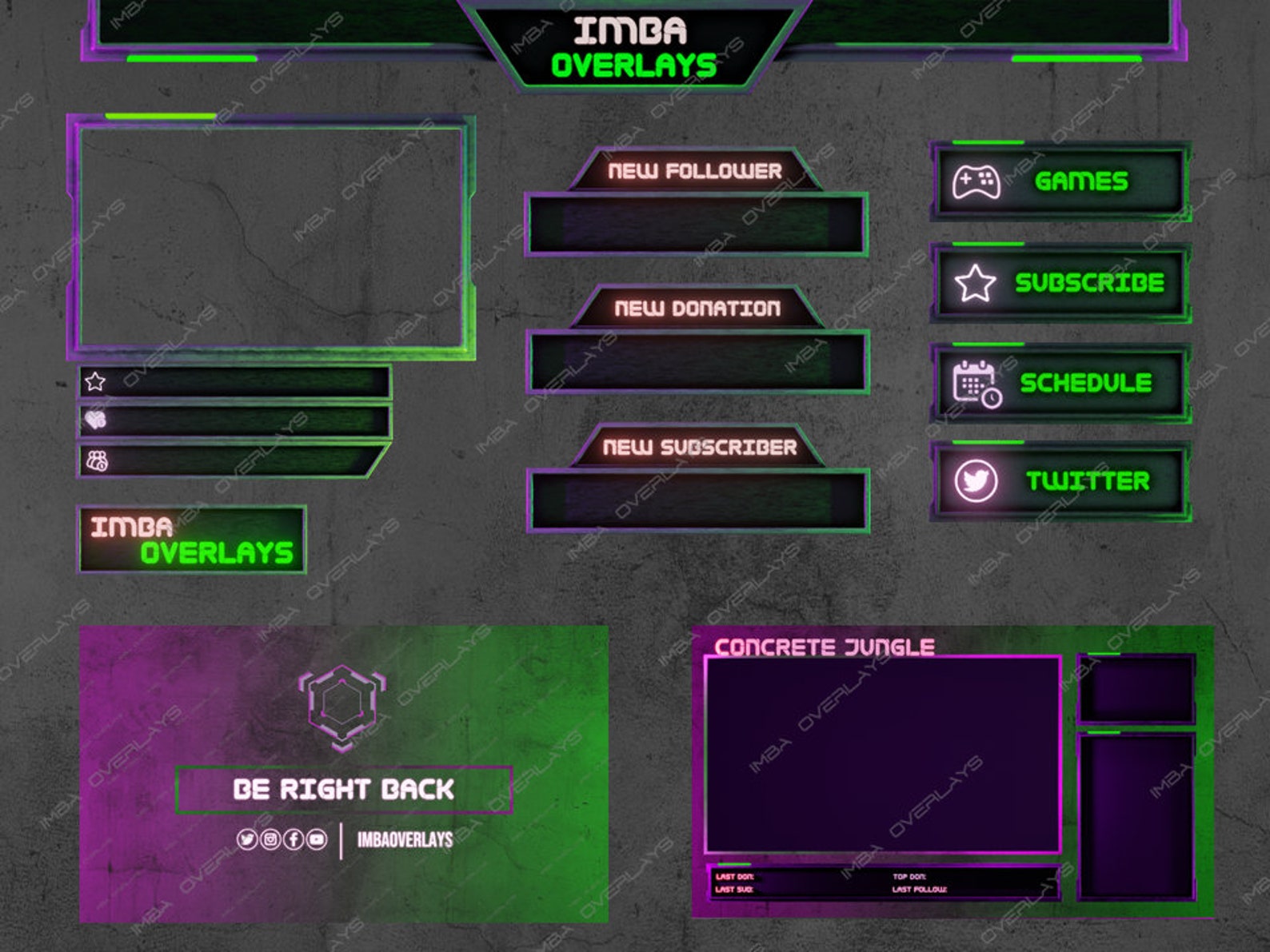 Concrete Jungle Twitch Overlay Package - Etsy Ireland