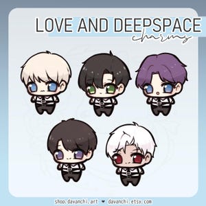 Love and Deepspace LADS Mini Charms Zayne Sylus Xavier Rafayel Caleb Chibi Double-sided Acrylic Otome Game LDS Mini Phone Charm Keychain