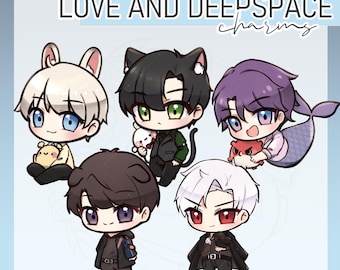 Love and Deepspace LADS Charms Zayne Sylus Xavier Rafayel Caleb Chibi Double-sided Acrylic Otome Game LDS Charm Keychain