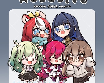 HOLOLIVE Vtuber Holo Council Holo Promise Ouro Kronii Ceres Fauna Nanashi Mumei Hakos Baelz Chibi Double-sided Acrylic Charm Keychain