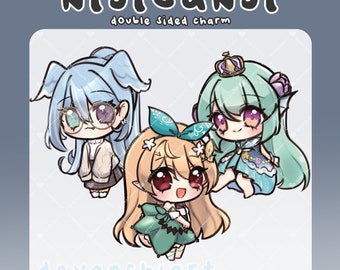 LIMITED NIJISANJI Lazulight Vtuber EN Elira Pendragon Pomu Rainpuff Finana Ryugu Chibi Double-sided Acrylic Charm Keychain