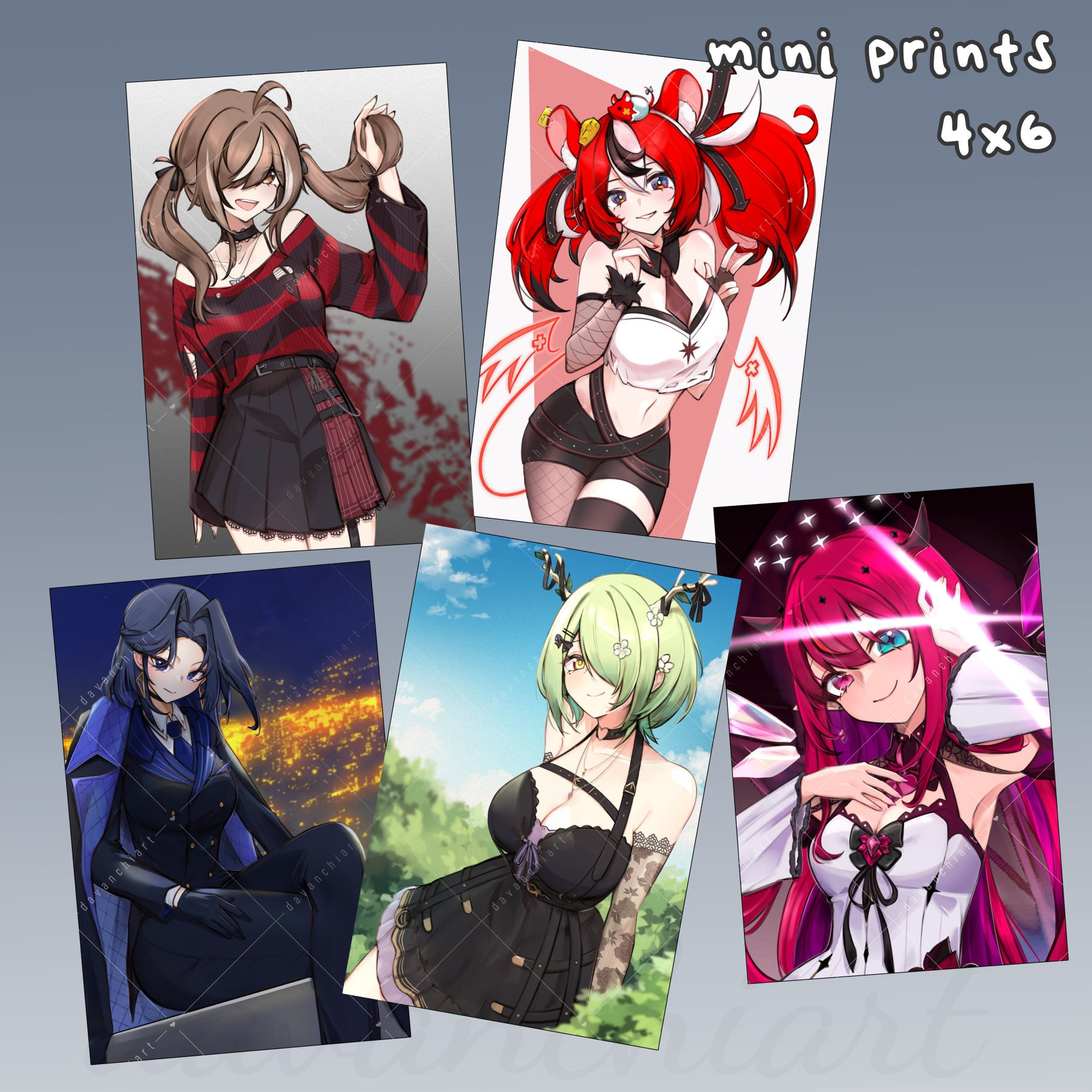 HOLOLIVE Vtuber HoloEN Promise Council Nanashi Mumei Hoko Baelz Ouro Kronii Ceres Fauna IRyS Premium Mini Print 4x6