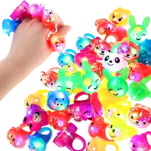 Flashing Party Favor LED Jelly Ring/Glow in the Dark Animal Bumpy Ring for Boys Girls