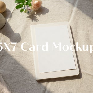 5X7 Card Mockup, Wedding Stationery Mockup, Invitation Mockup, Styled Print Mockup Smart Object Included