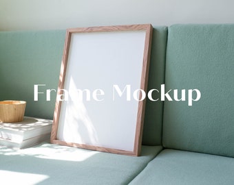 Gestyled houten frame mockup, PSD Photoshop mockup, 3:4 frame mockup