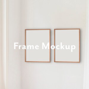 Wood Frame Mockup Set of 2 Styled Frame Mockup Wall Art Mockup Vertical Set Poster Mockup