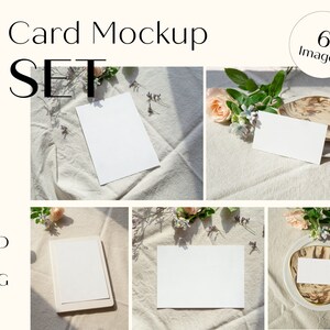 Card Mockup Set, 5X7 Card Invitation, Place Card Mock Up