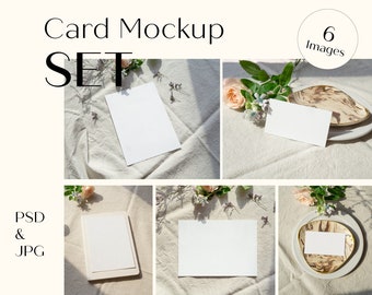 Kaart Mockup Set, 5X7 kaartuitnodiging, plaatskaart Mock Up