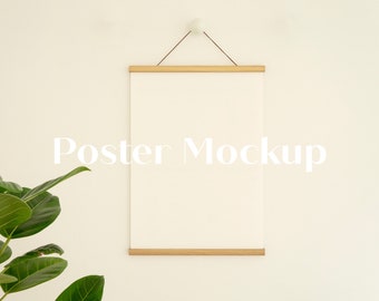 Poster Mockup Wall Art Mockup PSD Smart Object Wood Frame Mockup