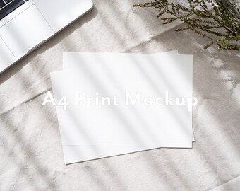 Natural Mood A4 Paper Mockup with Shadow Branding Mockup Document Mockup Flyer Mockup