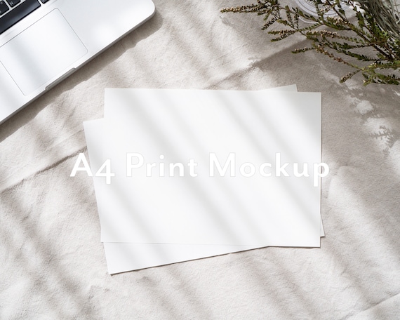 Natural Mood A4 Paper Mockup with Shadow Branding Mockup Document Mockup Flyer Mockup