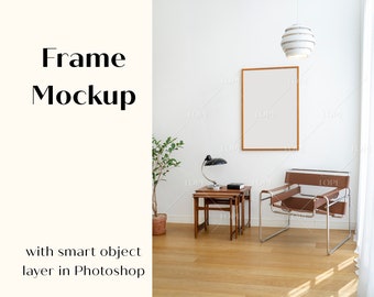 Interior Frame Mockup PSD Styled Frame Mockup Wood Frame