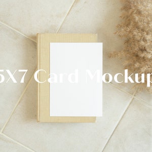 5X7 Card Mockup Boho Styled Invitation Greetings Wedding Card Flyer Mockup
