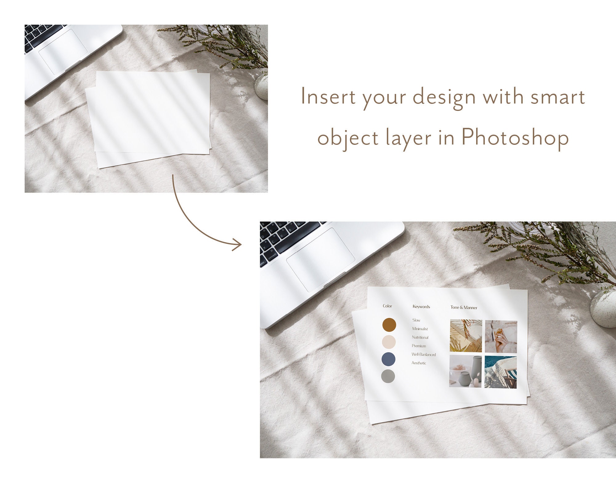 Download Natural Mood A4 Paper Mockup with Shadow Branding Mockup | Etsy