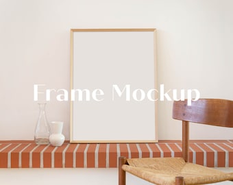 Frame Mockup Minimalistisch interieur houten frame Mock Up, Photoshop-bestand