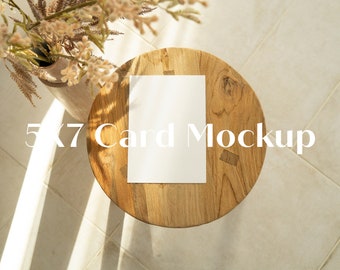 Boho Styled 5X7 Card Mockup Stationery Flyer Invitation Greeting Wedding Card Mockup