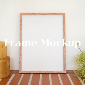 Wood Frame Mockup, Smart Object Photoshop PSD File, Interior Mock up