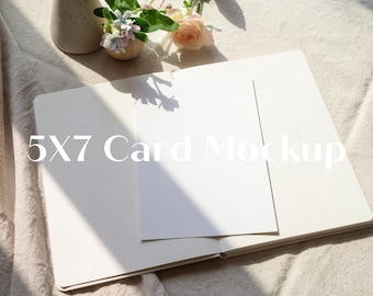 5X7 kaart mockup, bruiloft briefpapier, uitnodiging mockup, gestileerde print mock-up