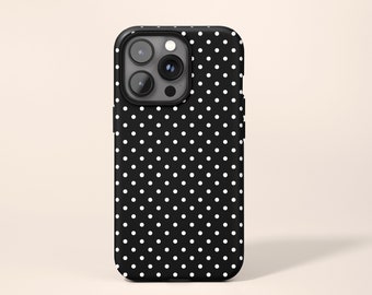 80s Polka Dot Phone Case, Retro iPhone 13 Case, Black iPhone 12 Case, Red iPhone 11 Case, White iPhone XR Case, Navy Galaxy S22 Case