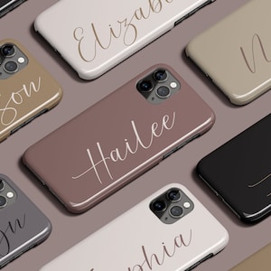 Neutraal gepersonaliseerd telefoonhoesje | Gepersonaliseerde iPhone 14-hoesje | Gepersonaliseerde iPhone 13-hoesje | Initiaal iPhone 12-hoesje | iPhone 11-hoesje met monogram