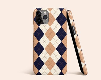 Argyle Phone Case | Preppy iPhone 14 Case | Brown iPhone 13 Case | iPhone 12 Case | iPhone 11 Case | Galaxy S22 Case | Pixel 6 Case