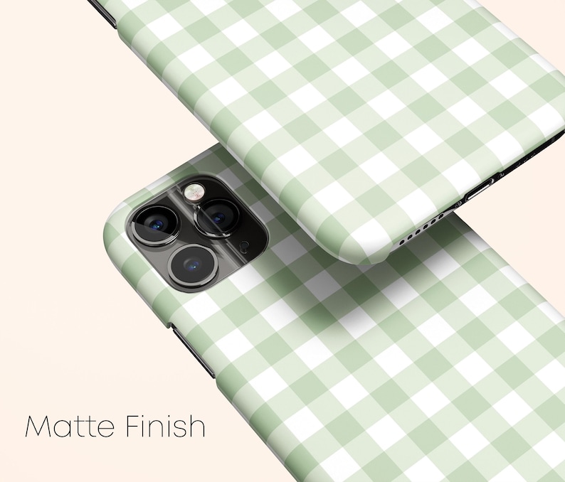 Green Gingham Phone Case, Checkered iPhone 13 Case, Green Plaid iPhone 12 Case, iPhone 11 Case, iPhone XR Case, Galaxy Phone Case, pixel image 4