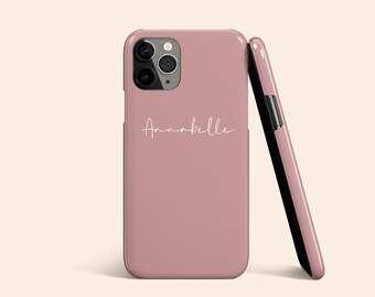 Dusty Pink Personalized Phone Case, Custom Name iPhone 14 Case, Script Font iPhone 13 Case, Custom Initials iPhone 12 Case, iPhone 11 Case