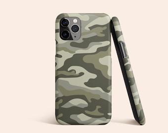 Grün Camo iPhone 13 Hülle, Olivgrün iPhone 12 Hülle, Camouflage iPhone 11 Hülle, Army iPhone XS XR X Hülle, Galaxy S22 Hülle, Pixel Hülle