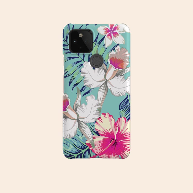 Custodia per telefono con motivo floreale tropicale hawaiano, custodia blu floreale per iPhone 12, custodia blu per iPhone 11, custodia floreale per iPhone X, custodia botanica per iPhone XR, XS immagine 6